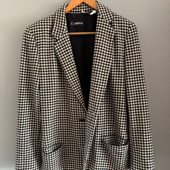 Vintage 100% wool Black and White Checkered Blazer - Picture 9 of 12